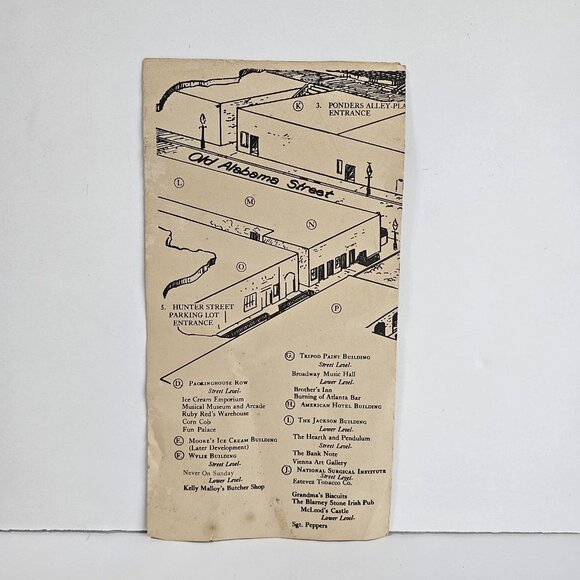 Vintage 70s Map Underground Atlanta Visitors Guide Trifold Ephemera Memorabilia - Picture 2 of 5